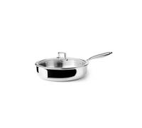 IBILI - Poêle à rôtir avec couvercle Triply Natural 28, acier inoxydable, compatible avec induction, sans antiadhésif