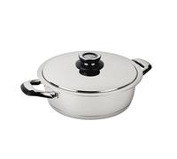 Ecovitam - Sauteuse 5,5L Inox 18/10 - Diamètre 28cm - Tous feux - Thermomètre intégré