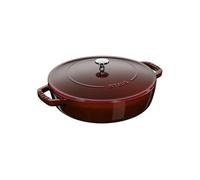 STAUB Chistera braisière en fonte, tous feux dont induction, ronde, 28 cm, 3,7 L, Made in France, rouge grenadine