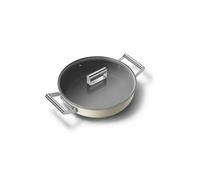 Smeg Sauteuse 28 cm Crème avec couvercle