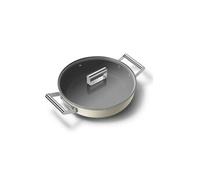 Smeg Sauteuse 28 cm Crème avec couvercle