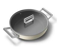 Smeg Sauteuse 28 cm Crème avec couvercle