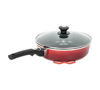Sauteuse effet pierre avec couvercle et poignée amovible rouge 24 cm - Laguiole Qualité Pro