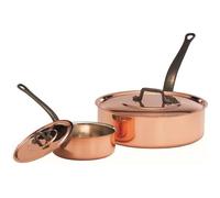 Sauteuse en cuivre massif avec couvercle 24 cm Baumalu