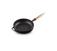 LE CREUSET Sauteuse en fonte émaillée avec manche en bois 28 cm Noir Mat