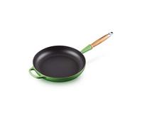 Le Creuset Sauteuse en fonte émaillée 28 cm avec manche en bois Vert