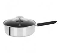 SAUTEUSE 26 CM MUTINE 2 FIXE EXCELISS - POIGNEE BAKELITE NOIRE + COUV. VERRE