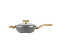 MENASTYL - Sauteuse en aluminium forgé avec couvercle 24cm et poignée effet bois clair - 6020039