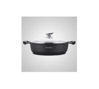 Sauteuse - ROYALTY LINE - 30 cm - Effet Pierre - Couvercle en Verre - Résistante et Non-Collante