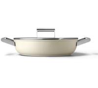 Sauteuse SMEG 28cm céramique crème avec couvercle