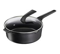 Tefal Robusto E24933 Sauteuse en fonte d'aluminium 26 cm avec couvercle | Nettoyage facile | Revêtement antiadhésif | Indicateur de température | Signal thermique | Passe au lave-vaisselle |