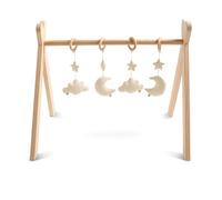 Sauthon Arche d'éveil Collection Uni Vanilla | Jeux d'eveil bébé & Arche en Bois Naturel, 45.5 x 51.7 x 65.5 cm