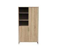 Sauthon Armoire Azur 2 portes et 3 niches – poignées dorées, décor chêne doré – Azur Marron TU