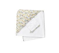 Cape de bain et gant en coton blanc