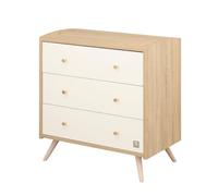 Sauthon Commode bébé | Compatible avec Plan à Langer | Commode 3 tiroirs | Access Bois Blanc | 87x90x50cm | Fabriqué en France