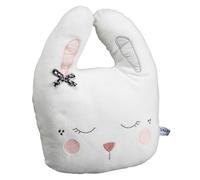 Coussin déco lapin en polyester - miss fleur de lune blanc TU