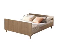 Sauthon Lit 140x190 en décor Bois chêne Suave