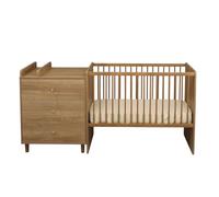 Sauthon Lit combiné 120x60 évolutif en 90x190 décor Bois chêne Mokka