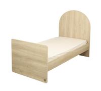 Sauthon Lit Junior 90x190 - décor Bois chêne sépia - tête de lit Forme Arche