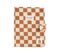 Protège carnet de santé damier en coton - petit chou caramel TU