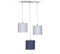 Sauthon Suspension Lumineuse Trio Plafonnier en Coton Gris