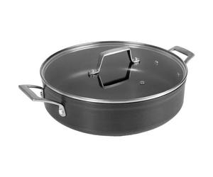 Sautoir - LACOR - 24 cm - Aluminium anodisé - Couvercle en verre - Poignées en inox