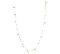 Sautoir Una Angelic, Perle de cristal, Taille ronde, Banc, Doré à l’or 18 carats (750/1000) OS