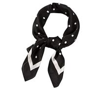 SAUTRV Foulard 70 x 70 cm Foulard Ruban Foulard Femme Pois Col Petite Écharpe Soie pour Cheveux, Noir , 70X70cm