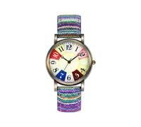 SAUTRV Montre numérique délicate pour femme - Motif arc-en-ciel multicolore - Avec boîte à montres facile à lire, violet, taille unique