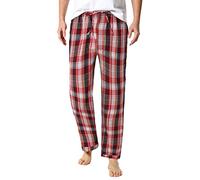 SAUTRV Pantalons décontractés en dentelle à carreaux pour homme - Peut être porté à l'extérieur - Pyjama d'intérieur - Petite maison, Orange, XL