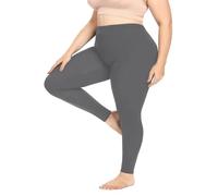 SAUTRV Stretch is Comfort Leggings en coton/élasthanne pour femme Taille plus avec trous Taille plus, gris, 4XL
