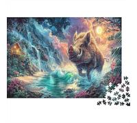 Sauts de Sanglier dans la Nuit Tropicale Thousand Pieces Jigsaw Puzzle Faune Sauvage Whole Family Cadeau D’Anniversaire Évasion Quotidienne Décoration De Salon Jeu Stimulant 52x38cm/1000pcs
