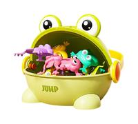 Sauty Frog for Children - Jeu interactif, de jouet avec pression numérique, couleurs assorties | Spring -on -Spring grenouilles, sac, puzzle avec seau de rangement P