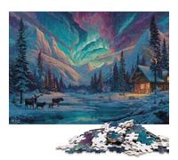 Sauvagerie d'Alaska Puzzles en Bois Adultes 1000 Pièces Cadeaux d'anniversaire pour Jeux ÉduChatifs Family Games Décoration Intérieure Relaxation Et Sagesse 1000pcs (75x50cm)