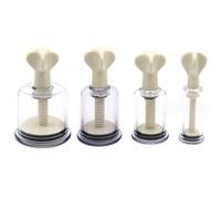 SAUVASFZ Agrandissement du Mamelon Sex Toy Suceuse de Mamelon Stimulation du Sein Puissance d'Aspiration Bondage Twist Clitoris Sucker Femme Pompe à Chatte Transparent Sucker Pack de 4 Tailles (4 pce)