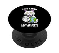 Sauve la Terre : C'est la Seule planète à Avoir des Chats | Jour de la Terre PopSockets PopGrip Adhésif