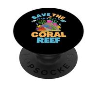 Sauve Le récif de Corail, SaveThe Reef, Poissons respectueux de l'environnement PopSockets PopGrip Adhésif
