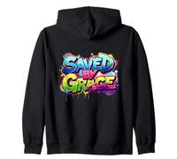 SAUVÉ par GRÂCE - Christian Graffiti Street Art Sweat à Capuche