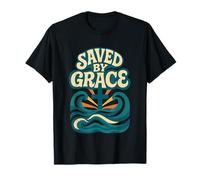 Sauvé par Grace Ephesians 2:8 Cross Ocean Christian T-Shirt