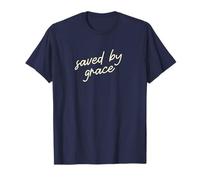 Sauvé par grâce Script de Foi Minimaliste chrétien T-Shirt
