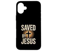 Sauvé par Jésus Message chrétien Coque pour iPhone 16 Plus