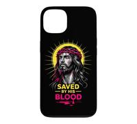 Sauvé par Son Sang Jésus-Christ Couronne d'épines chrétienne Coque pour iPhone 13