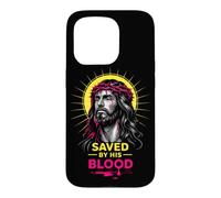 Sauvé par Son Sang Jésus-Christ Couronne d'épines chrétienne Coque pour iPhone 15 Pro