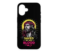 Sauvé par Son Sang Jésus-Christ Couronne d'épines chrétienne Coque pour iPhone 16