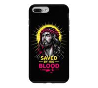 Sauvé par Son Sang Jésus-Christ Couronne d'épines chrétienne Coque pour iPhone 7 Plus/8 Plus