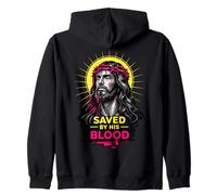 Sauvé par Son Sang Jésus-Christ Couronne d'épines chrétienne Sweat à Capuche