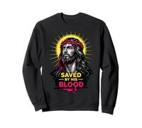 Sauvé par Son Sang Jésus-Christ Couronne d'épines chrétienne Sweatshirt