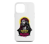 Sauvé par Son Sang Jésus-Christ Redemption Art de Foi Moderne Coque pour iPhone 13 Pro Max