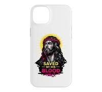 Sauvé par Son Sang Jésus-Christ Redemption Art de Foi Moderne Coque pour iPhone 14 Plus