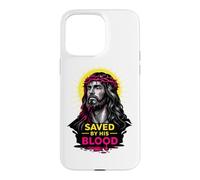 Sauvé par Son Sang Jésus-Christ Redemption Art de Foi Moderne Coque pour iPhone 15 Pro Max